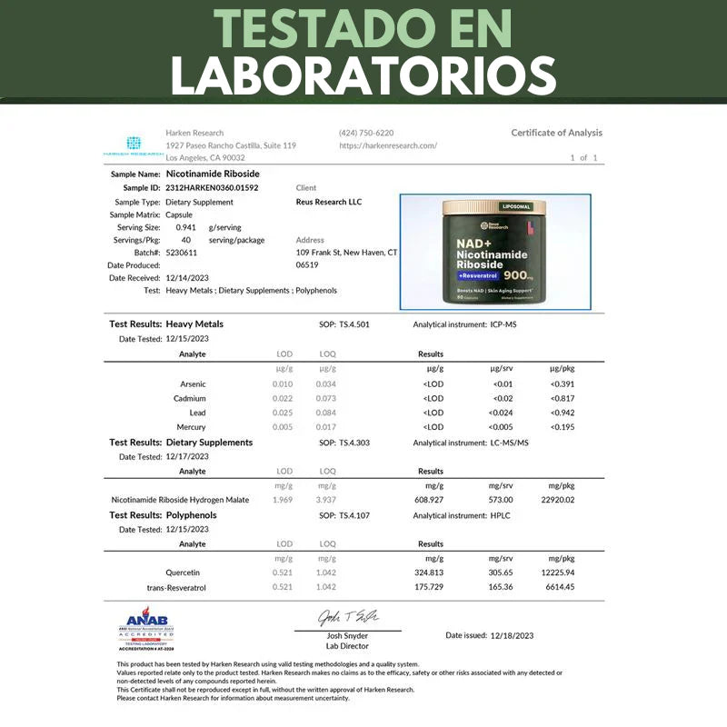 COMPRA 1 LLÉVATE 2 -  Combo 3 en 1 - NAD +  Nicotinamide + Resveratrol - SOLO HOY 50% OFF