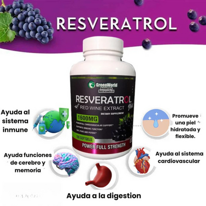 ÚLTIMO DÍA DE PROMOCIÓN - Resveratrol Lanzamiento Compra 1 llévate 2