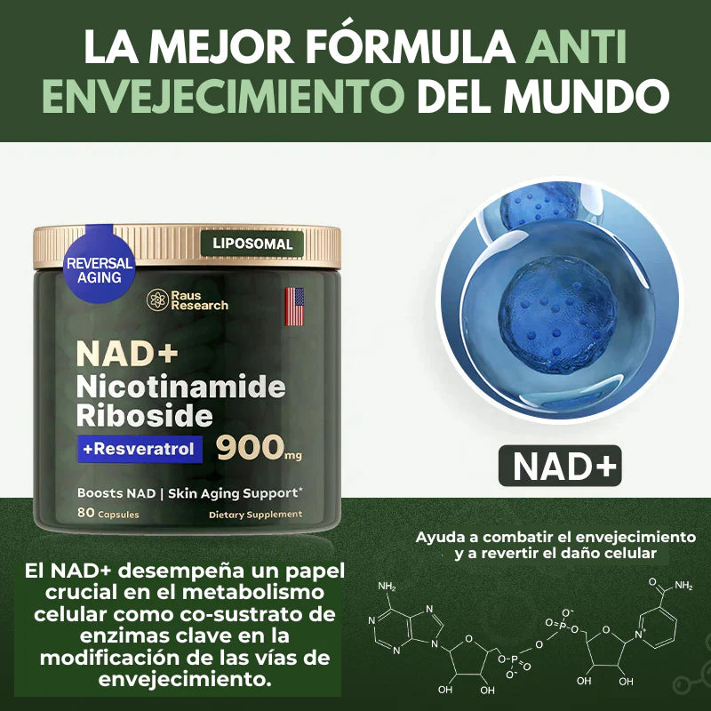 COMPRA 1 LLÉVATE 2 -  Combo 3 en 1 - NAD +  Nicotinamide + Resveratrol - SOLO HOY 50% OFF